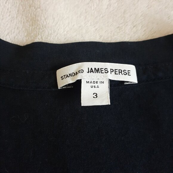 James Perse Men's Size Large (3) Dark Navy V Neck 100% Cotton T-Shirt - Picture 3 of 7